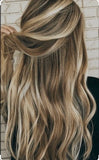 180gr - Straight Ash Brown w/Blonde Highlights SPE