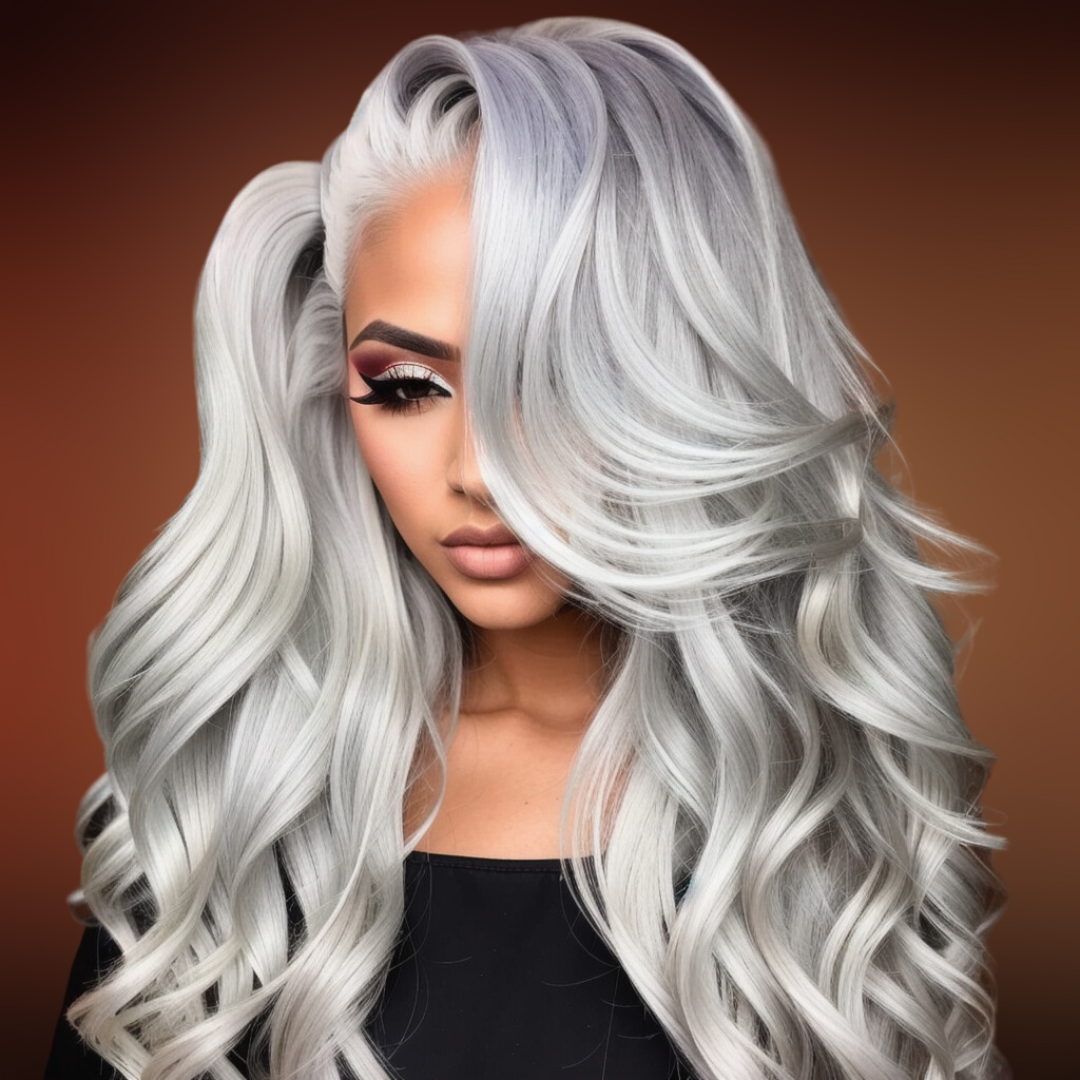 PREMIUM - HD Silver Loose Wave Frontal Wig