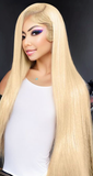 5x5 Transparent Closure Blonde Straight Wig