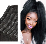 10PC Clip-Ins Kinky Straight - 1-8", 2-7", 3-5 1/2", 2-3", 2-1"