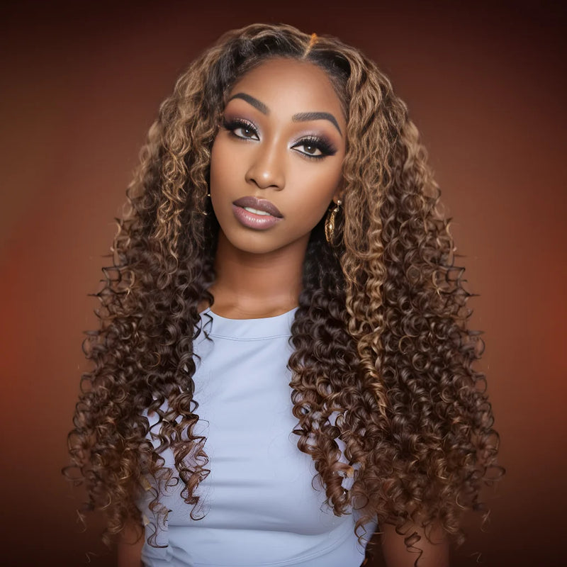 PREMIUM - 13x4 Deep Wave Honey Blonde Frontal Wig - CAT LADI